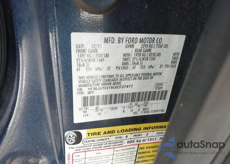 2016 Ford Expedition Xlt from USA, damaged, VIN 1FMJU1HT6GEF27417